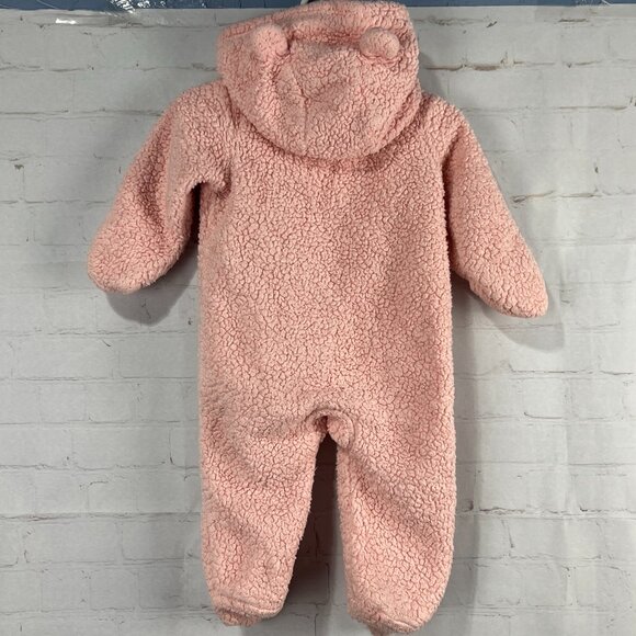 Carter’s Baby Bunting Snowsuit Bear Pink 6M Sherpa - Picture 2 of 10
